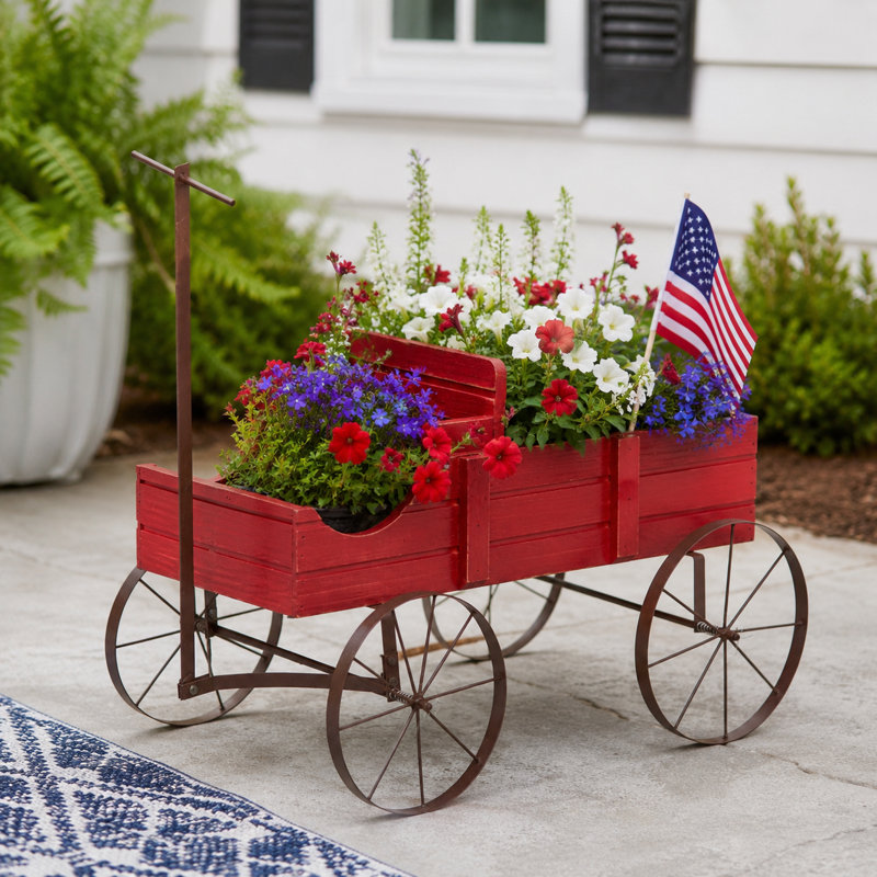 Boîte à fleurs Jacksboro, H 15,25 po x l 13,5 po x P 41,5 po, Rouge