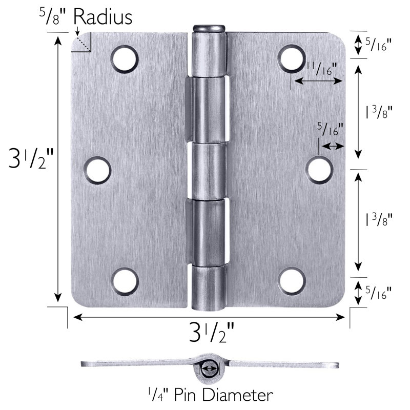 3.5" H x 3.5" W 9 Door Hinges