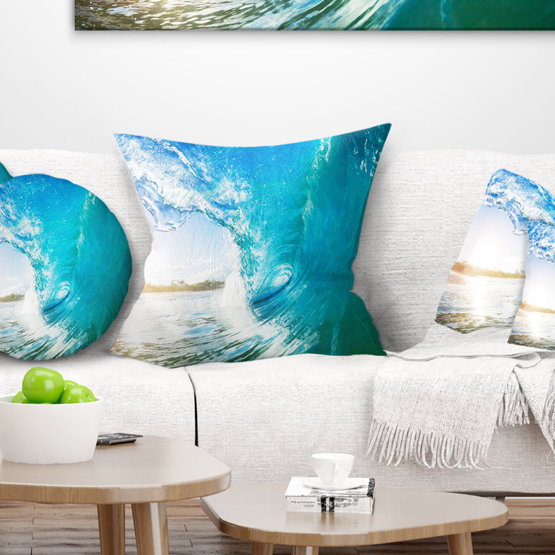 Photographie, plage, près de Cape Town, coussin panoramique, 16 po x 1 po, Carré