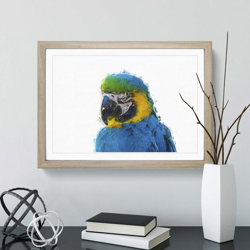 Macaw Parrot - Framed Print, Oak Framed, 48cm H x 65cm W x 2cm D