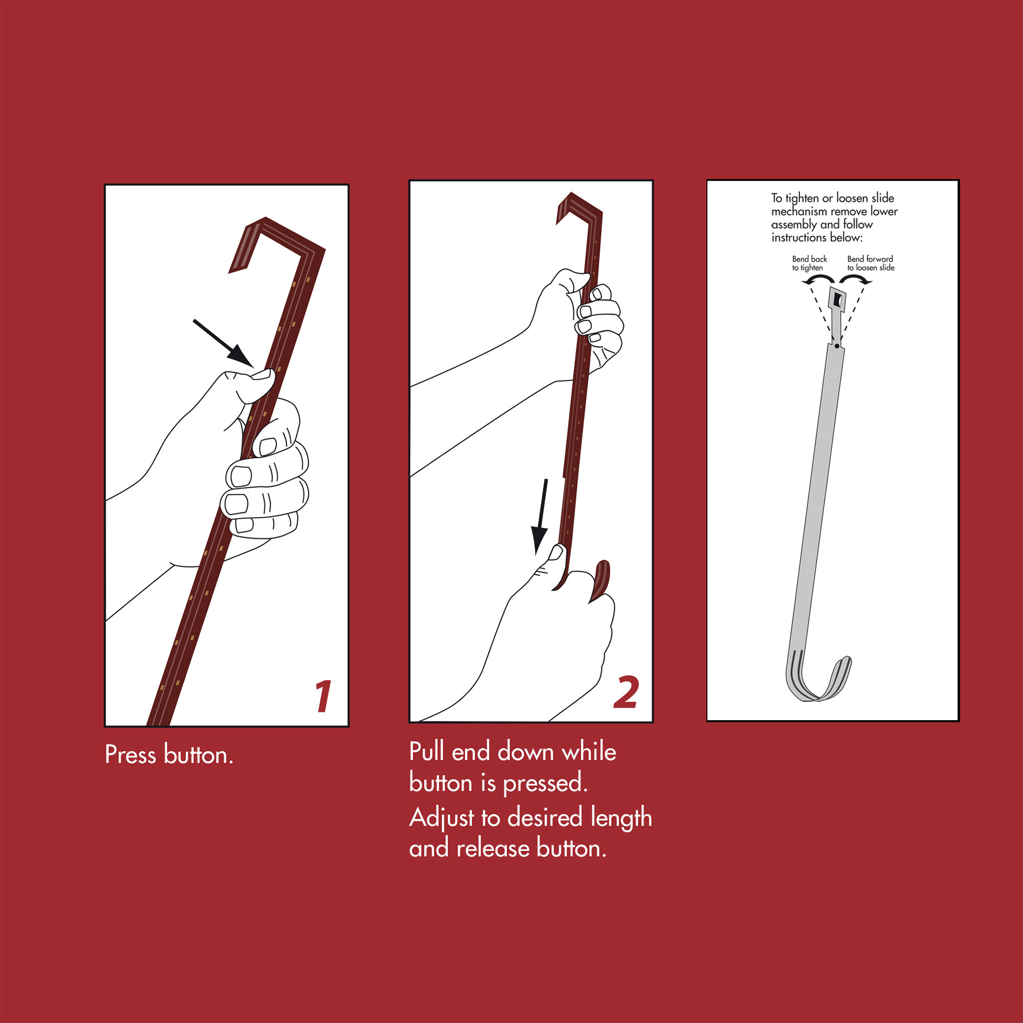 Adapt Adjustable Length Wreath Hanger, Red, 1
