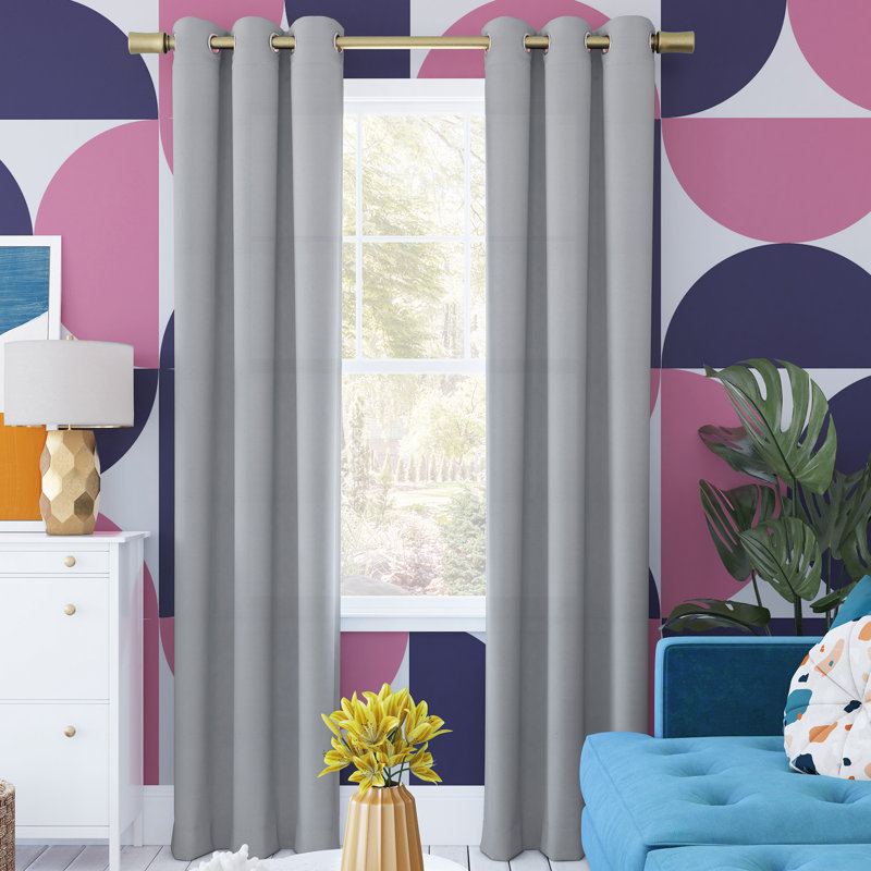 Bright Vibes 100% Blackout Grommet Curtain Panel, Silver Gray, 40" x 84"