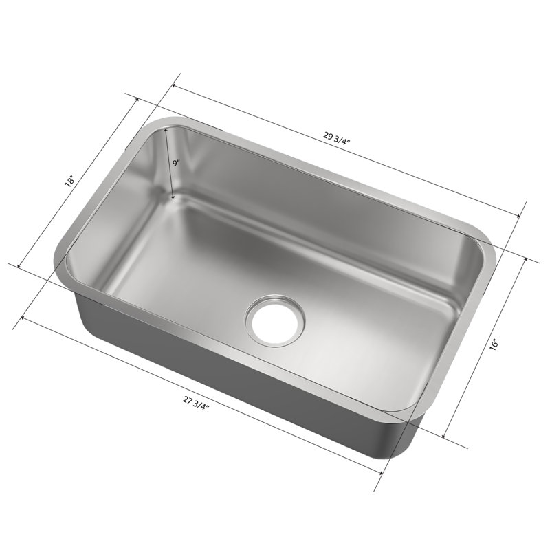 Undermount Single Bowl Stainless Steel Kitchen Sink