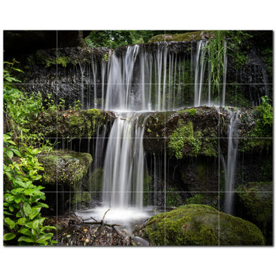 Waterfalls Photo 12'' x 12'' Satin Ceramic Decorative Mural -  Picture-Tiles.com, PT501090-54XL