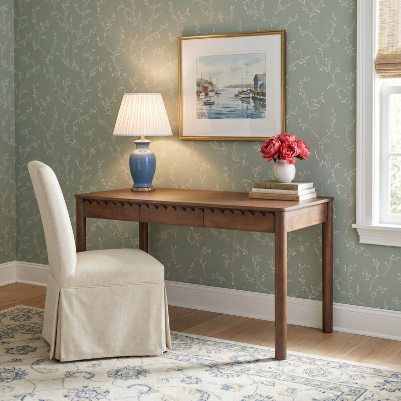 Lola Solid Wood Base Writing Desk, Brown