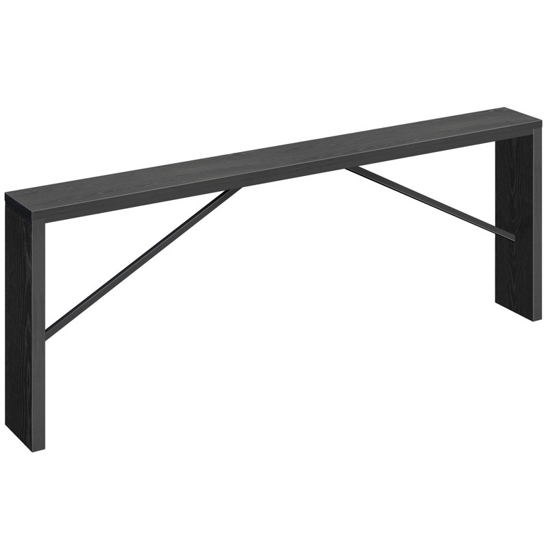 Ademara Console Table Long Sofa Table Behind Couch, 31.5" H x 78.7" W x 9.1" D, Matte Black