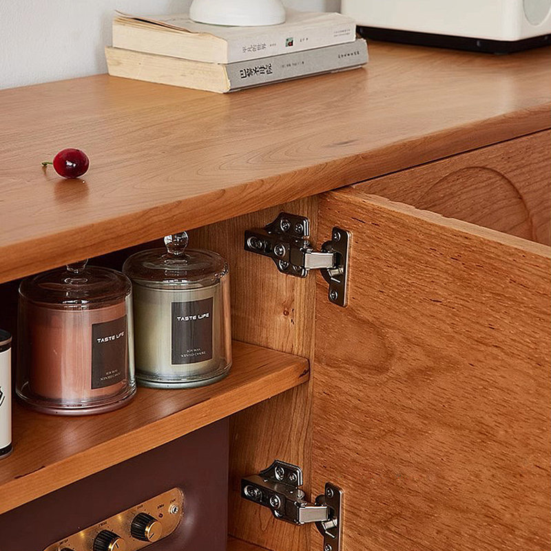 Console de télévision en bois sculpté avec design Mid-Century, H 21,65 po x L 86,61 po x l 16,93 po