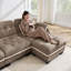 Canapé en forme de L 100 po Chenille Cloud-129942965