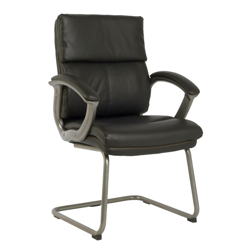 Chaise de salle d'attente en cuir avec cadre en métal Nathali