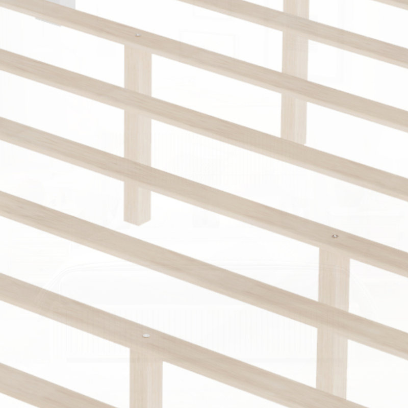 Lit plateforme en bois avec tête de lit et support à lattes de bois, aucun sommier requis, Blanc, Très grand lit