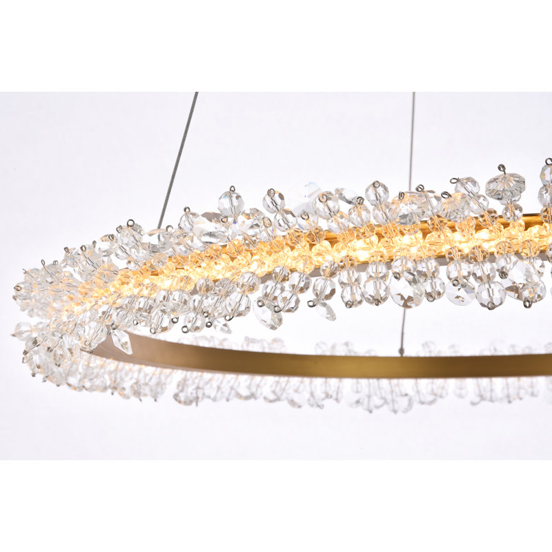 Luminaire suspendu Linke, Doré, H 60 po x l 26 po x P 2,8 po, 26 lumières