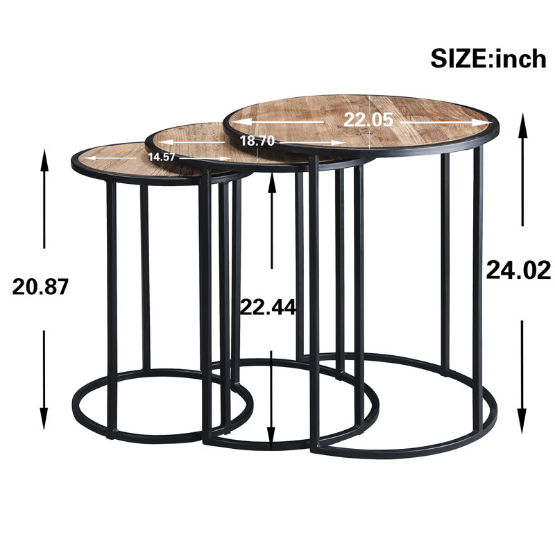 Solid Wood Top Nesting Tables