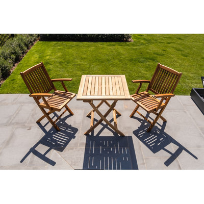 Square Teak Solid Wood Foldable Outdoor Dining Table , 27.56 " W 27.56 " D