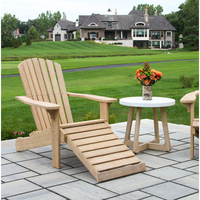 Aredale Eucalyptus Outdoor Adirondack Chair With Ottoman