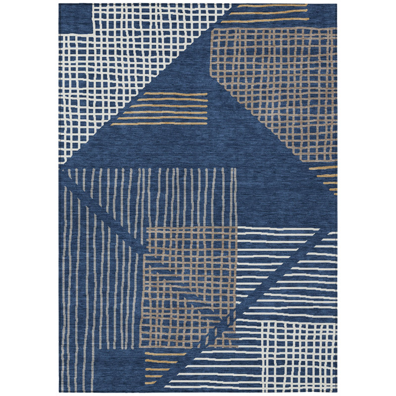 Machine Washable Indoor/Outdoor Jenning ACN2270 Stripes Rug, Rectangle 2'6" x 3'10"