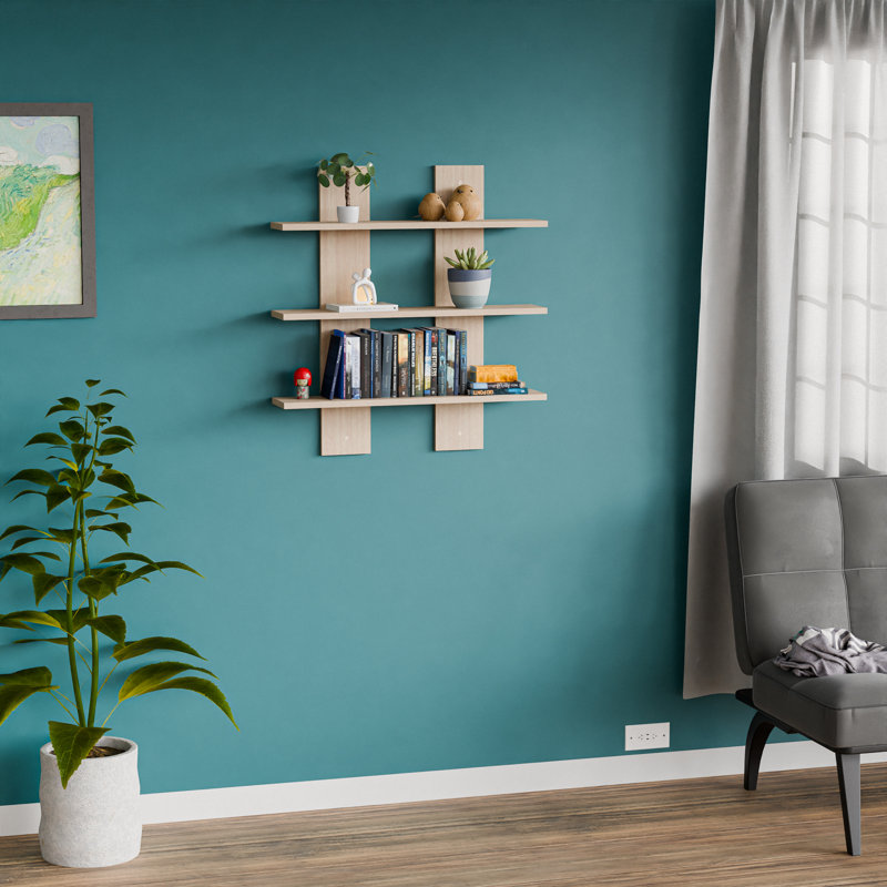 Tablette de rangement en bois massif Kubby 4,1, H 31,50 po x l 6,63 po x P 33,44 po, Beige