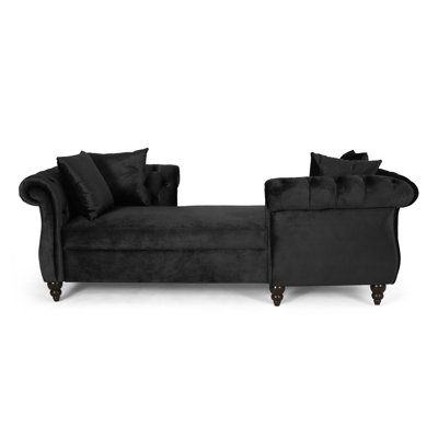 Chaise longue capitonnée à deux accoudoirs