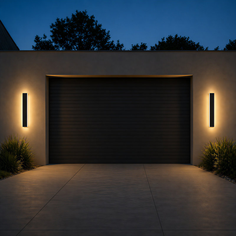 Linear Black Dimmable Outdoor Led Wall Light With Back Plate, 23.6"H x 3.14" W x 1.78" D