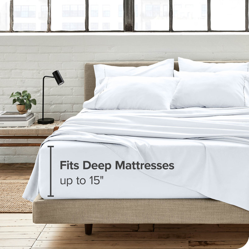 Microfiber Sheet Set with Bonus Pillowcase Set, White, Split California King