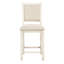 Chaises à hauteur de comptoir blanc antique - tissu texturé rembourré pour salle à manger rembourrée 2 pièces