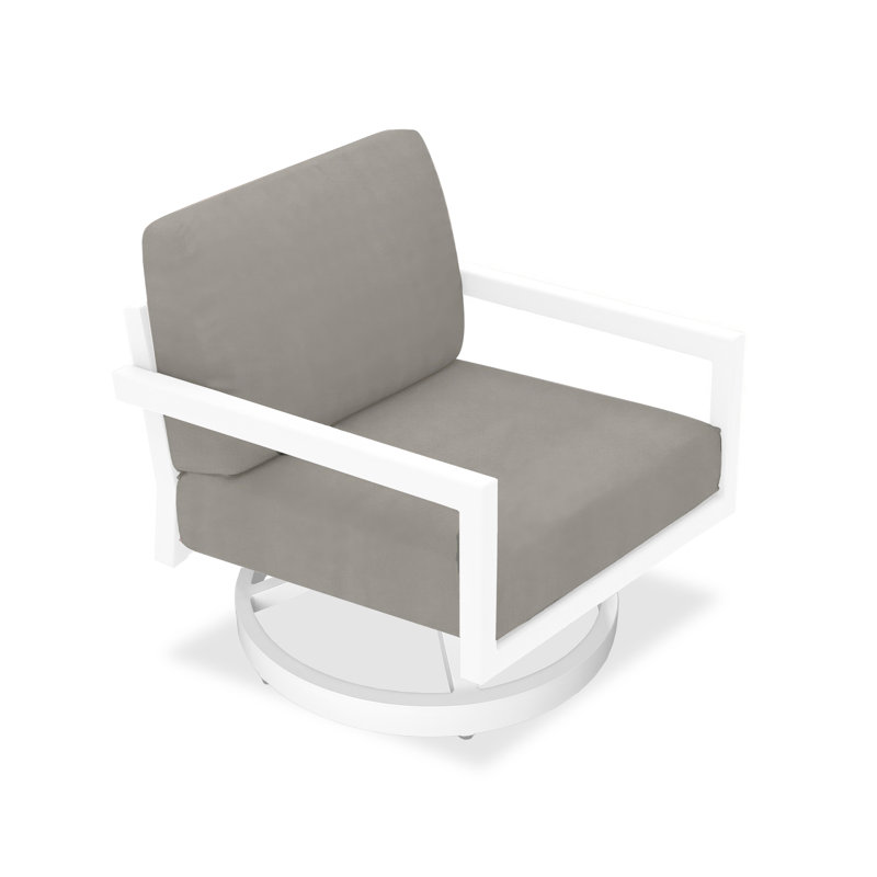 Chaise d'extérieur Vivant, Blanc, Toile gris anthracite Sunbrella®