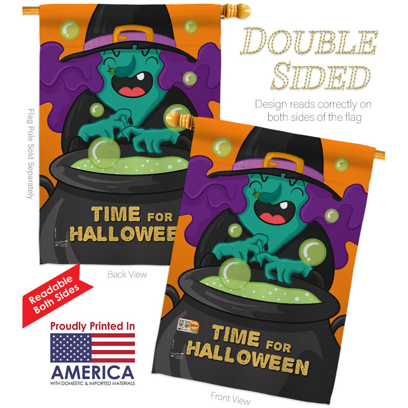 Double Sided 40 in. H x 28 in. W Polyester Halloween Flag set