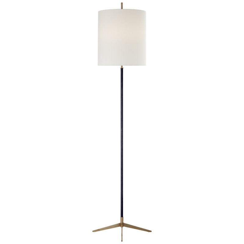 Thomas O'Brien Caron Floor Lamp, Fabric, Bronze/Antique Brass