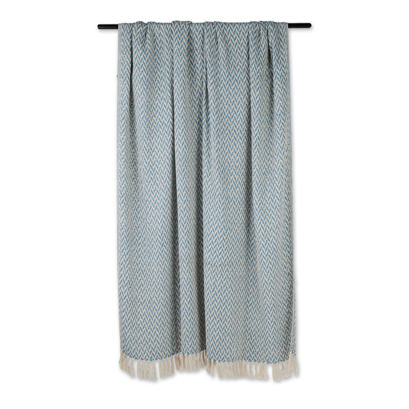 Jeté 100% coton , Bleu tempête
