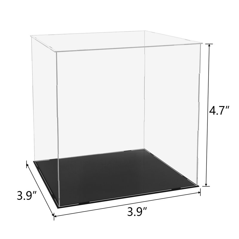Vitrine en acrylique transparent en plastique UV, H 3,9 po x l 3,9 po x P 4,7 po