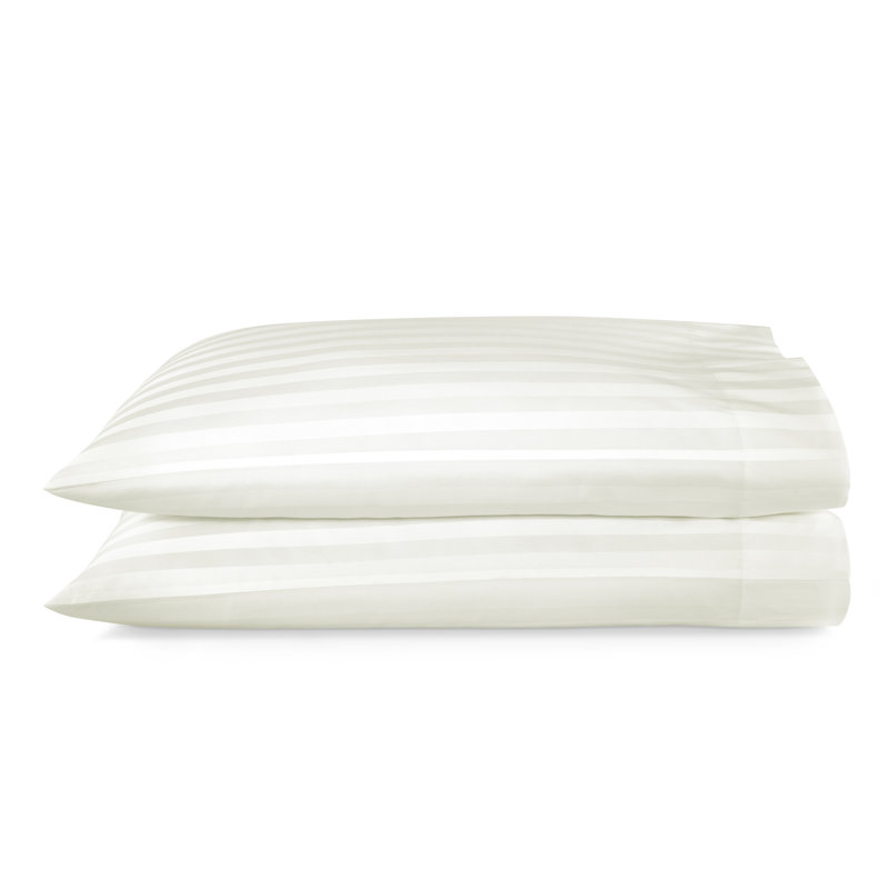 Soprano 400 Stripe 100% Cotton Sateen Pillowcases, Ivory, Standard
