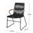 2pcs Chairs, Outdoor, Black Woven Rope, Iron Frame, 24.28"w X 21.95"d 33.56"h, , Handmade Details Elegant Rope Outdoor Chairs With Support, 21.95”d 24.28”w 33.56”h