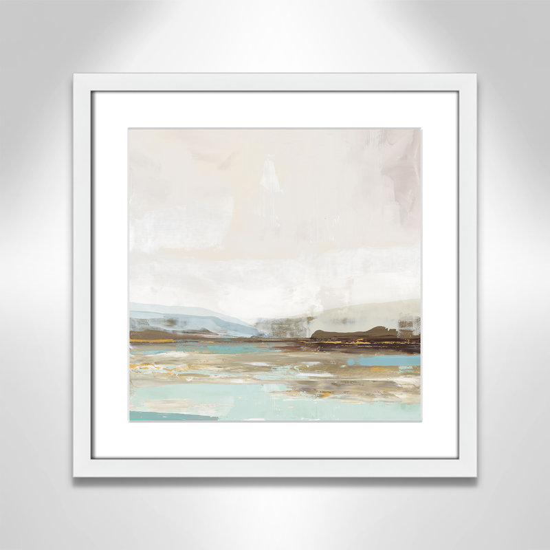 «Vibrance of Blue Print» par Allison Pearce, Blanc, H 17 po x l 17 po