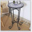 Table d'appoint de patio, bleu et noir