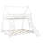 Twin over Queen House Bunk Bed with Climbing Nets and Climbing Ramp-217389281