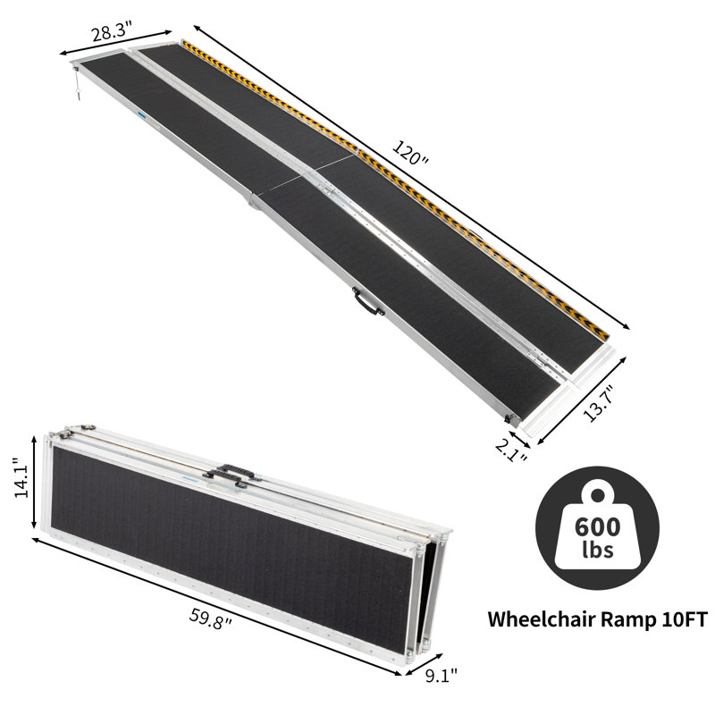 Rampe portative pliable 4 pi, H 2 po x l 28,3 po x L 120 po