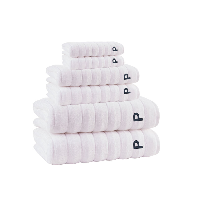 Brooks Brothers Vague 6 pcs Towel Set, P, White