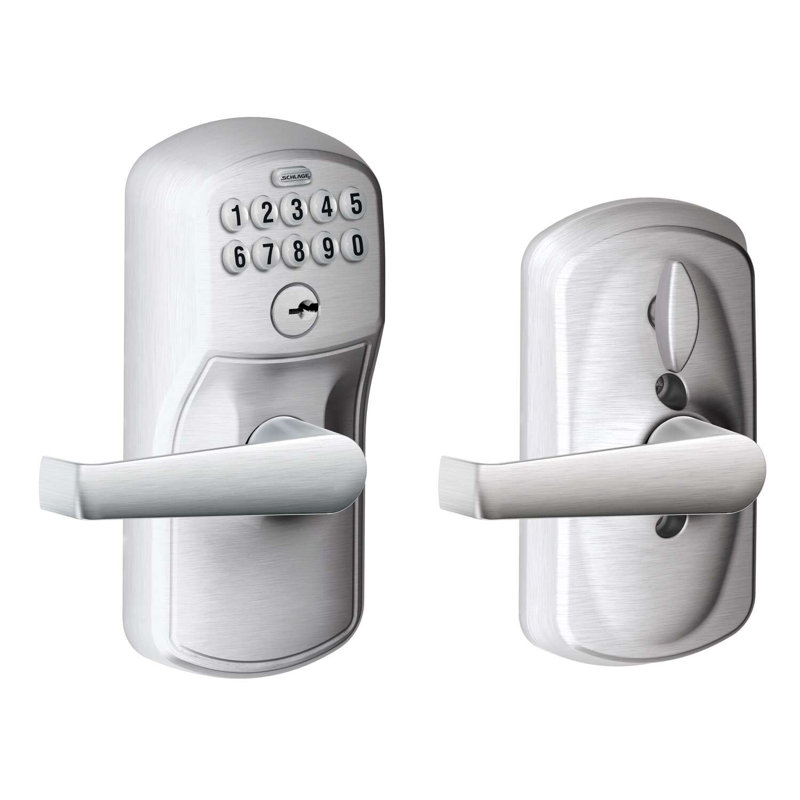 Schlage Satin Nickel Steel Electronic Keypad Entry Lock, Yes