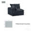 Fauteuil d'appoint modulaire compressé moderne avec accoudoir droit-1252157184