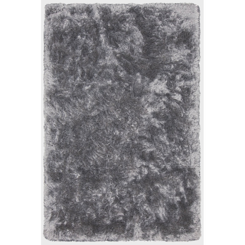 Chandra Rugs Giulia Collection Plush Modern Contemporary Hand-Woven Silver White Grey Shag Polyester Pile Material Handmade Area Rug
