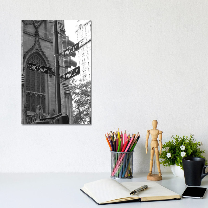 Wall Street Signs (New York City) by Christopher Bliss - Wrapped Canvas Print, 20.32 cm H x 30.48 cm W