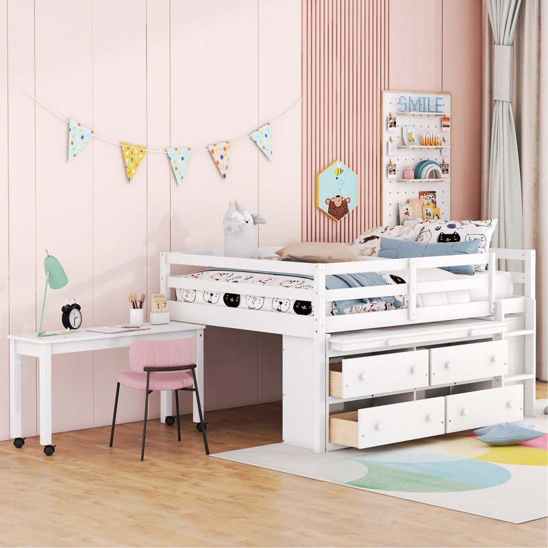 Lit plateforme Janessah, Blanc