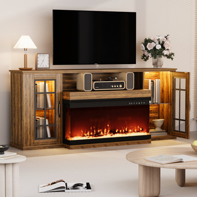 Meuble télé pour téléviseur de 65 po ou moins avec foyer