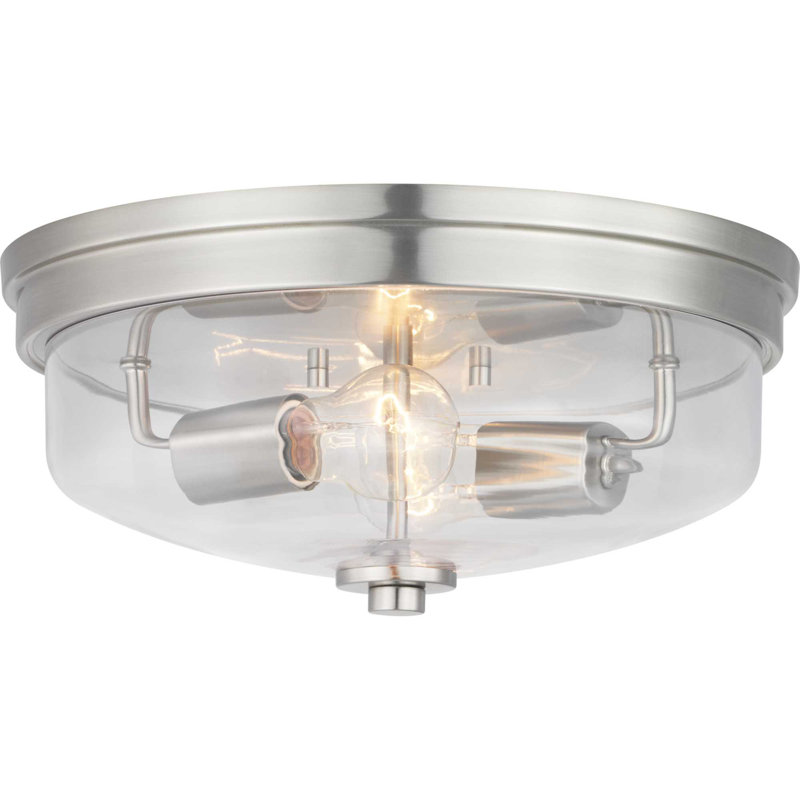 Plafonnier encastré 2 lumières 13,63 po Alrich, Nickel brossé