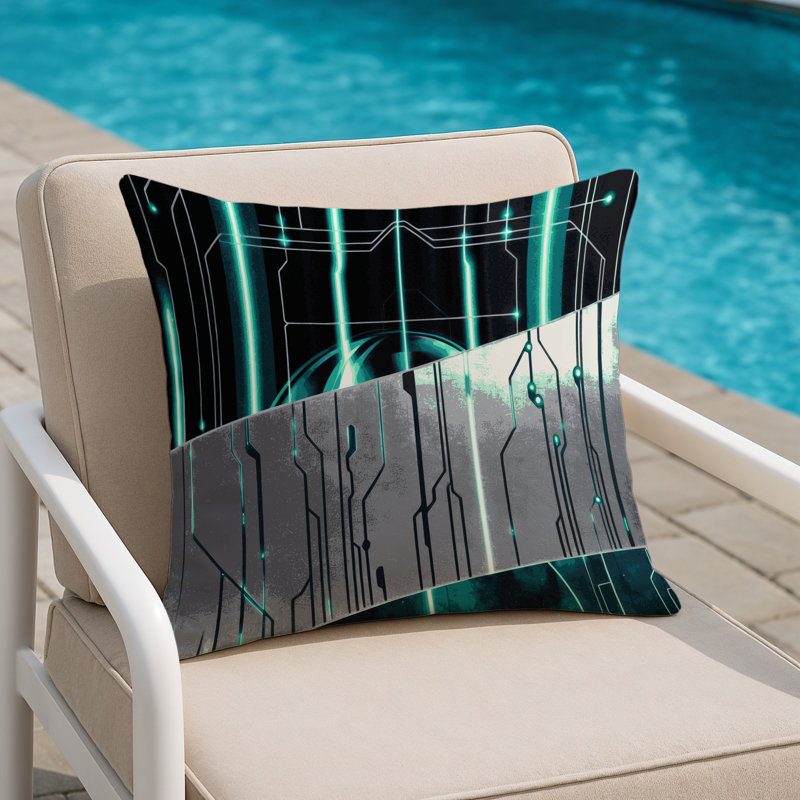 Orbit Layers Indoor And Outdoor Throw Pillow, Square 18"