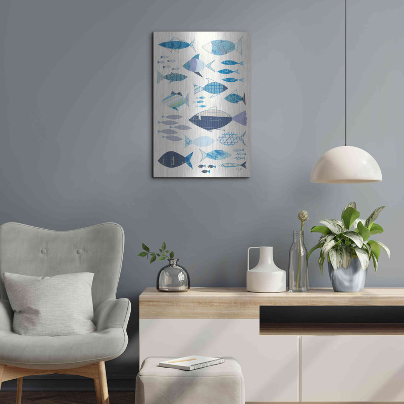 Beachcrest Home ™ «Go With the Flow I» par Courtney Prahl, art mural en métal, H 24 po x l 16 po
