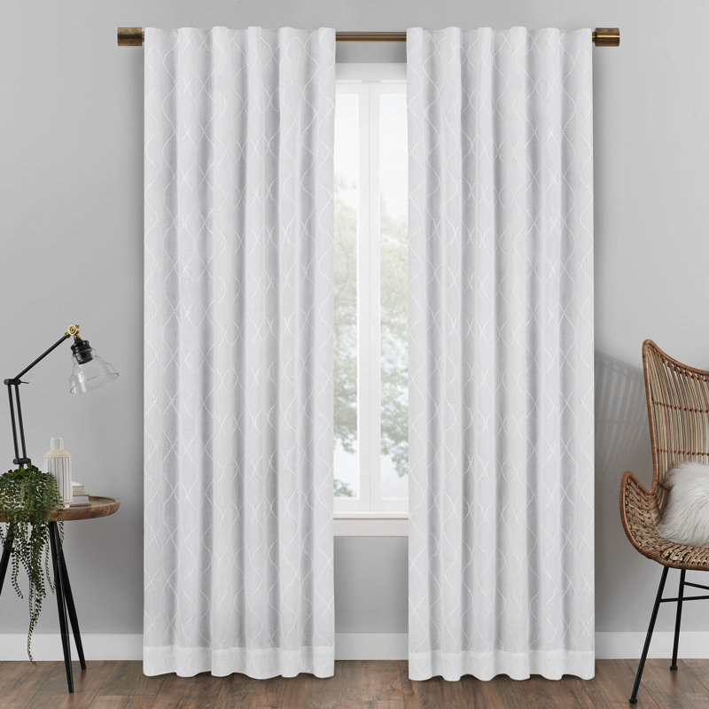 Curtain Single Panel, 50" W x 95" L, White