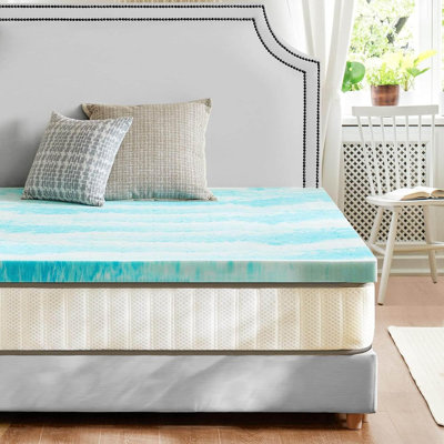 Surmatelas en mousse viscoélastique gélifiée de 3 pouces avec surmatelas épais, tourbillonnante et respirante 