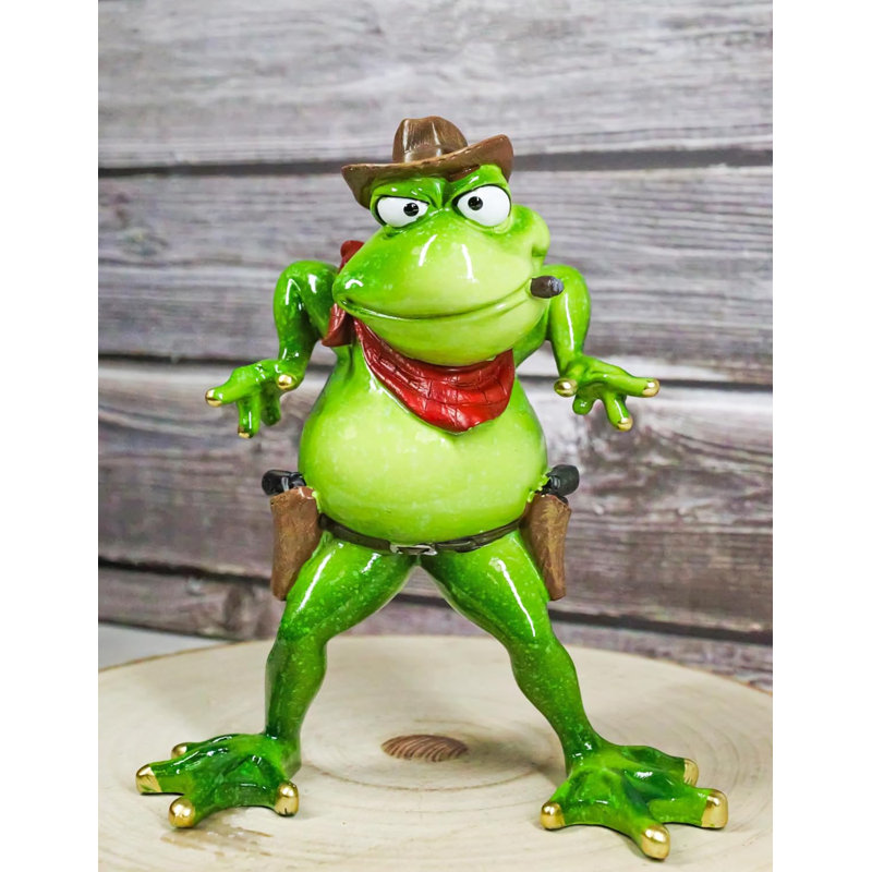 Figurine Wild West Cowboy Toad Frog avec un cigare et un chapeau