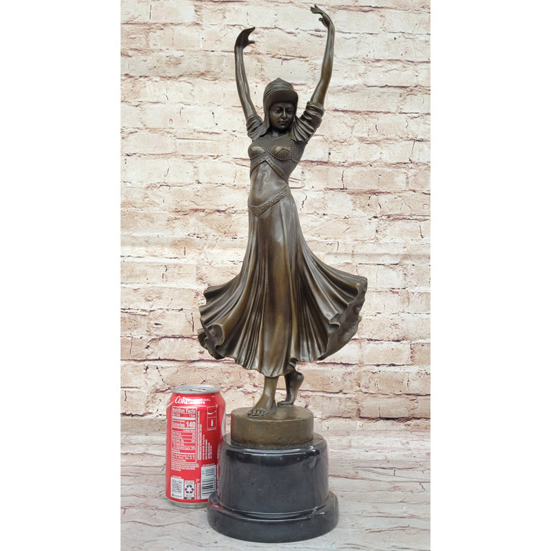 Sculpture art déco en bronze de danseuse gitane par Dimitri Chiparus sur base de marbre