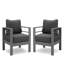 Ensemble de conversation 4 pièces pour patio moderne en aluminium 4 pièces, canapé d'extérieur 5 places avec coussins épais gris foncé et structure grise et table basse-1924879652-1924879649